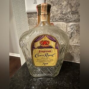 Vintage Crown Royal Glass Bottle